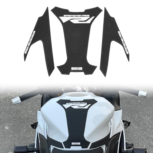Motorcycle Tank Pad Sticker Gas Oil Fuel Tank Pad Decal Tank Protector for Yamaha YZF-R25 YZF-R3 MT25 MT03 2019-2025 R3 R25 Fuel Tank Anti-Skid Protection Stickers (White) - color: White