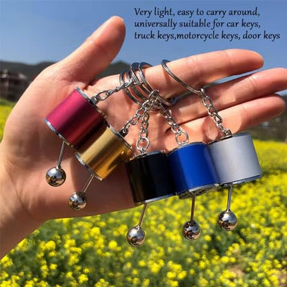 Car Parts Model Key Chains, Car Lovers Key Chain Set, Metal Car Parts Keyring, Universal Shifter Keychain for Car Lovers (K2-Black), 3.94*0.43inches - color: K2-black
