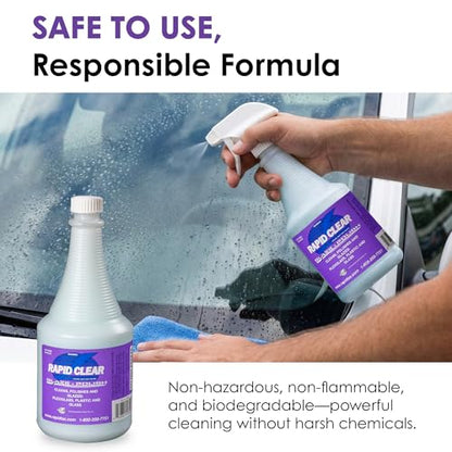 Rapid Clear Polish 32 oz | Final Cleaning and Polish for Vinyl Films, Wraps, Plexiglass, Glass, and Polycarbonates | Helps Prevent Water Spotting for Graphics Installation - size: 1 Count (Pack of 1)