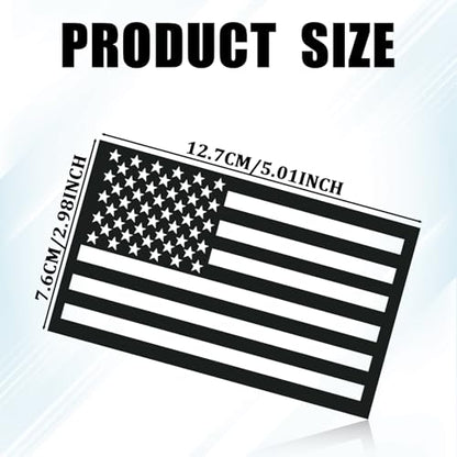 American Flag Emblem Car Decals, 3D Acrylic USA Patriotic Military Flag Sticker Reflective Stripes, Left & Right Raised Decals for Car Truck SUV Jeep RV Window Bumper Motorcycle (2PCS, Cut-Out) - color: Black