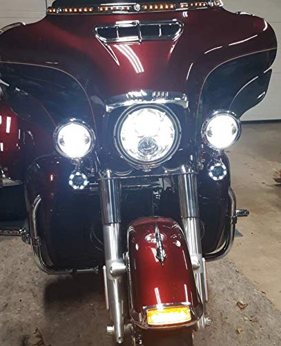 Eagle Lights 2 Inch Bullet Front Infinity Beam LED Turn Signals w/Running Light Ring Covers for Harley Davidson - Chrome / 1157 Base - color: Chrome