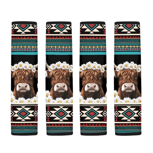 GIFTPUZZ Aztec Yak 2Pcs Car Seat Belt Cover Pads Baseball Ghost Pattern Shoulder Seatbelt Pads Cover Car Seatbelt Shoulder Strap Cushion Pads Universal Fit for Cars Bags - color: Aztec Yak