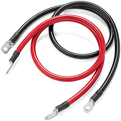 Spartan Power Battery Cable 4 Foot 1/0 Gauge AWG Wire Set 5/16" M8 Made in USA - color: 1/0 AWG-SET-5/16", size: 4-FT