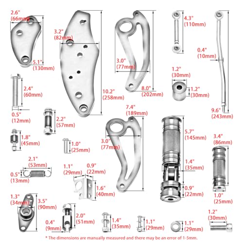CNC Chrome 2.17" Forward Controls Foot Pegs Footrests Shift Levers Linkages Kits Compatible with 1995-2006 Kawasaki Vulcan 800 VN800 A B Classic E Drifter - color: Chrome B, size: VN800