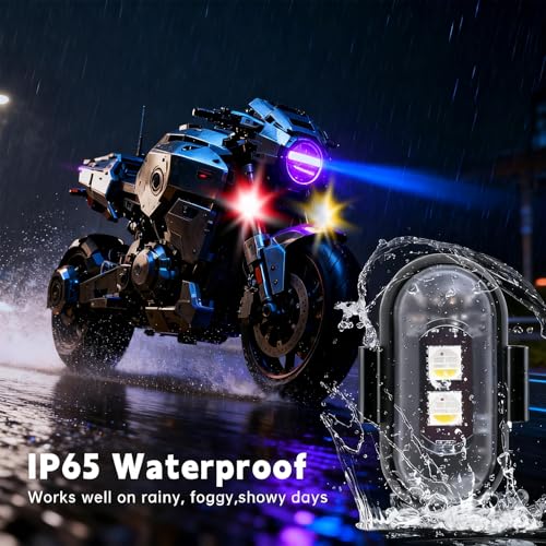 8-Pack Wireless LED Strobe Remote Lights | 8 Colors, Anti-Collision & Waterproof | Emergency Flash for Car, Motorcycle, Bike, Drone, Pet Leash | Ideal for Holiday Ambiance