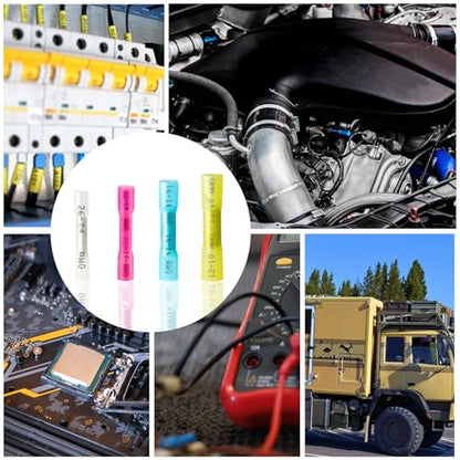 120PCS Heat Shrink Butt Connectors, Insulated Waterproof Butt Connectors 16-14 AWG for Wiring, Marine, Automotive (Blue) - size: 16-14 AWG (120 pcs)