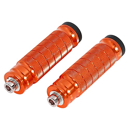 F FIERCE CYCLE 1 Pair 6mm Aluminum Aolly Motorcycle Rearsets Rear Set Footrest Footpeg Foot Rest Peg Motorbike Cycling Orange - color: Orange