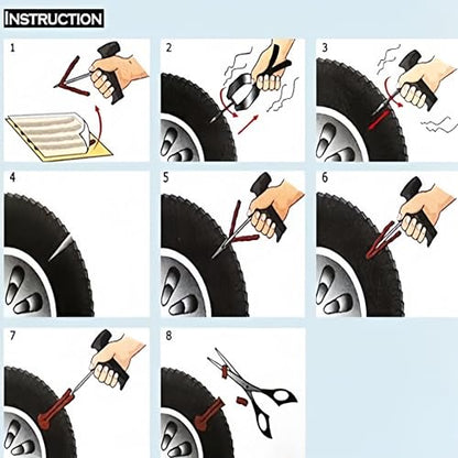 Tire Plugs 30pcs, Rubber Tire Sealing Strip Automotive Tire Puncture Repair Tool 4" x 1/4" for Tubeless Tires (30, Brown)