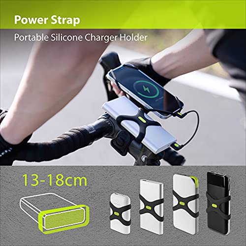 Bone Bike Phone Charger Kit, Bike Power Bank Mount with Strap, Scratch-Free Silicone Strap Holder Compatible Most Portable Chargers - style: Charger Mount + Strap