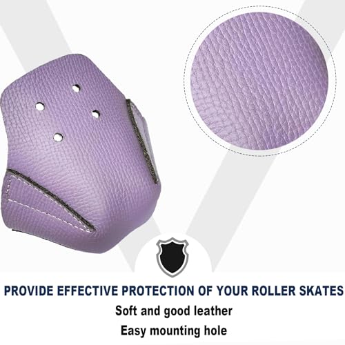 100% Real Cowhide | Toe Cap Guard Protectors | Roller Skate Derby Speed 1 Pair(Purple) - color: Purple