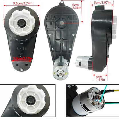 JRRXM 12V Motor Gearbox Wires Harness Conversion Kit Set for Power Wheels Trax Upgrade,DIY Self-Made High-Speed Ride On Toys Electric Car Complete Set of Parts,Fast,6V - size: 12V