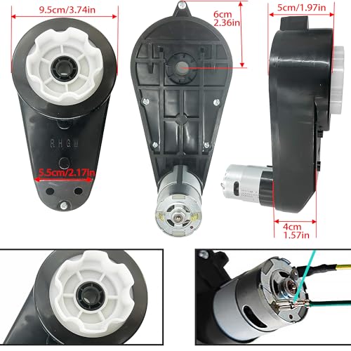 24V Motor Gearbox Wires Harness Conversion Kit for Power Wheels Trax Upgrade,Wire Harness Switch Motor Gearbox Set for Self-Made Kids Electric Ride on Toys Car Replacement Parts,18V,High Speed.Fast - size: 24V