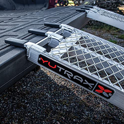 YUTRAX® 89” Folding Arched Ramps, Aluminum Arch Ramps, 1500 lb. Capacity, Arched Design, Folds for Transport, ATV/Golf Cart/Riding Lawn Mower Loading, Pair - size: 89-Inch, 1500lb. Load Capacity