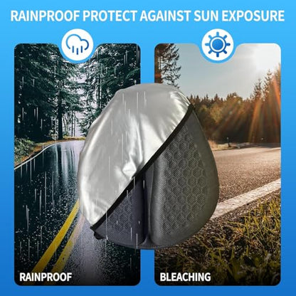 Motorcycle Gel Seat Cushion with Sunshade Cover, Foldable Soft Pressure Relief Pad with 3D-Honeycomb & Petal Ergonomic Design, Shock Absorption & Breathable Motorcycle Gel Seat Pad for Long Rides