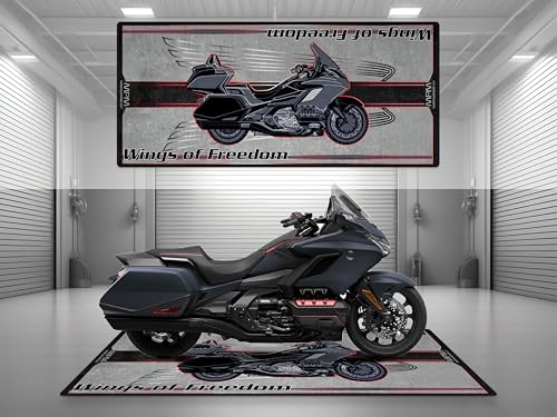 MPM Motorcycle Mat for Goldwing - Washable Non - Slip Oil & Water Resistant Parking Pitmat for Garage, Showroom, Workshop Use (Blue, Size 1: 86.6 x 39.4/220 x 100 cm) - color: Blue, size: Size 1: 86.6 x 39.4 "/ 220 x 100 cm