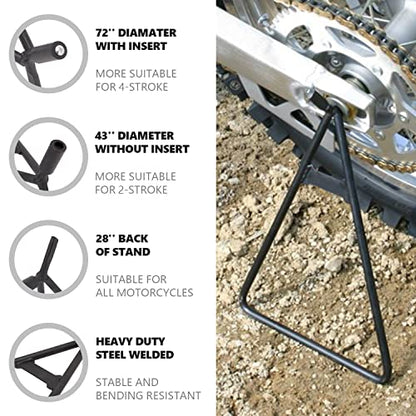 AnXin Dirt Bike Triangle Stand Motorcycle Stand Kickstand Universal for 80-500cc Supermoto Motocross Enduro Pit Bike - Black - size: triangle stand
