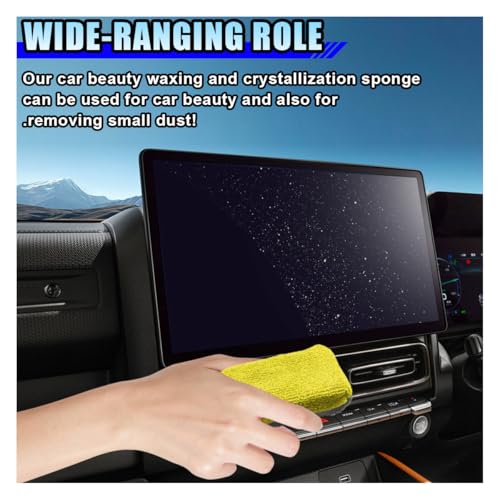 12PCS Ceramic Coating Applicator Sponge, 4.13'' x 1.84'' Microfiber Car Detailing Applicator Pads, Rectangular Car Foam Cleaning Pad, Auto Polishing Pad for Wax, Paint, Sealant (Yellow) - color: Yellow