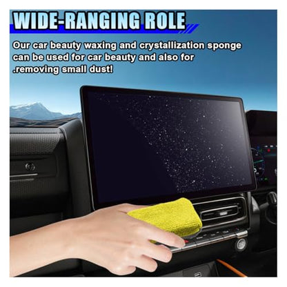 12PCS Ceramic Coating Applicator Sponge, 4.13'' x 1.84'' Microfiber Car Detailing Applicator Pads, Rectangular Car Foam Cleaning Pad, Auto Polishing Pad for Wax, Paint, Sealant (Yellow) - color: Yellow