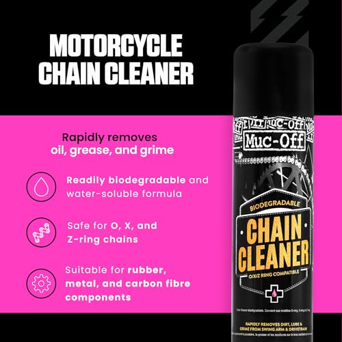 Muc-Off Motorcycle Chain Cleaner, 16.9 fl oz - Chain and Degreaser Spray for Cleaning - for On and Off-Road - size: 13.5 Fl Oz (Pack of 1)