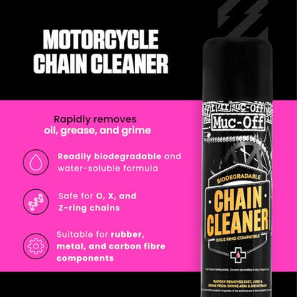 Muc-Off Motorcycle Chain Cleaner, 16.9 fl oz - Chain and Degreaser Spray for Cleaning - for On and Off-Road - size: 13.5 Fl Oz (Pack of 1)