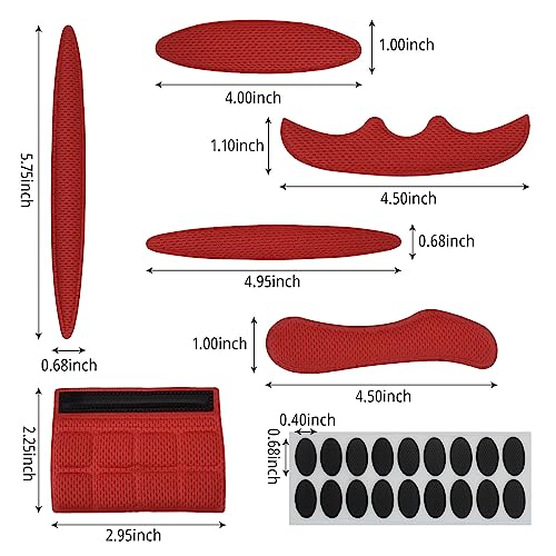 2 Set Cycle Helmet Pads, Helmet Padding Kit, Universal Foam Pads for Motorcycle Bike Cycling Helmet (Red) - color: Red