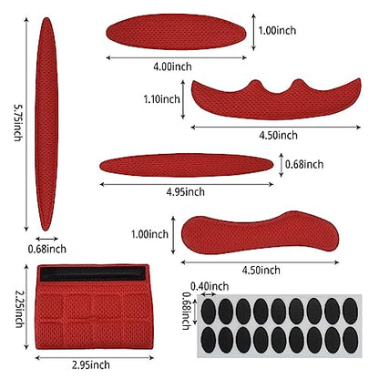 2 Set Cycle Helmet Pads, Helmet Padding Kit, Universal Foam Pads for Motorcycle Bike Cycling Helmet (Red) - color: Red