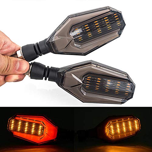 Universal 10mm Motorcycle 12V LED Turn Signal Lights Blinker Front Rear Lights Indicator Motorcycle Accessories For dirt Bike,Scooter,ATV - color: Red2