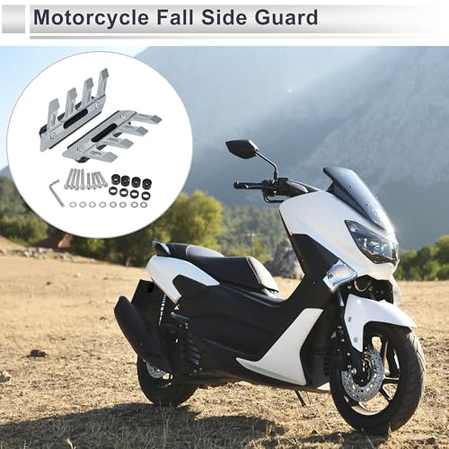 1 Set Motorcycle Fall Side Guard Front Fork Protector Front Fender Protection Mud Guards Side Guard Aluminum Alloy Titanium Tone