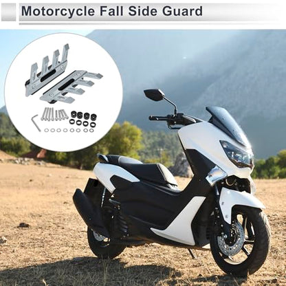 1 Set Motorcycle Fall Side Guard Front Fork Protector Front Fender Protection Mud Guards Side Guard Aluminum Alloy Titanium Tone