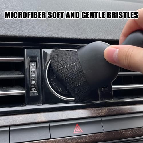 Car Interior Detailing Brush, Ultra Soft Non-Scratch Dust Brush, Car Interior Cleaning Tool for Cleaning Panels, Air Vent, Leather (Black),1PCS