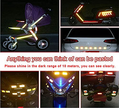 HUAXI 47 pcs Reflective Stickers for Helmet Bicycle, Bike reflectors, Reflective Stickers for Hard Surfaces Motorcycle, Helmets, Bicycles, Strollers, Wheelchairs (3 Pack, 6.7 x 4.1 Inches)