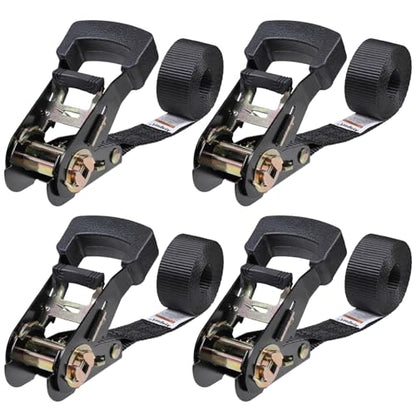 Ayaport Endless Ratchet Straps (No Hooks) 1" x 4' Heavy Duty Small Ratchet Tie Down Straps 1860lbs Break Strength Black Tie Downs for Cargo, Truck Bed, Motorcycle, 4Pcs - size: 4' x 1"-4pcs