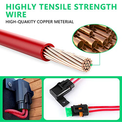 Newdeli Waterproof Inline Fuse Holder 12V with Cover 6 Pack - Automotive/Marine/Vehicle Weatherproof ATO/ATC Blade Fuse Holder 12AWG 30A Protecting Circuits and Electrical Equipment - size: 6 Pack 12AWG Fuse Holder