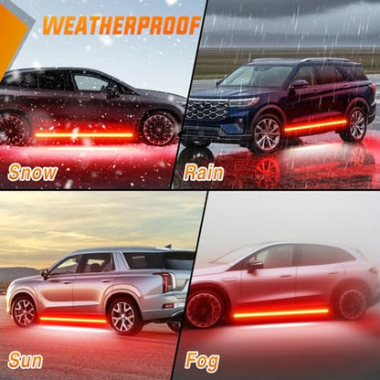 Nilight 2PCS 70 Inch Emergency Strobe Light Strip with Controller 864 LED Red Running Board Lights Flexible Side Flashing Warning Caution Safety Waterproof for Truck Construction Pickup - color: Red, size: Running Board Strobes w/Controller