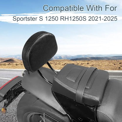 Motorcycle Passenger Backrest Sissy Bar With Back Rest Cushion Pad Compatible With For Harley Sportster S 1250 RH1250S 2021 2022 2023 2024 2025 Sissy Bar Backrest