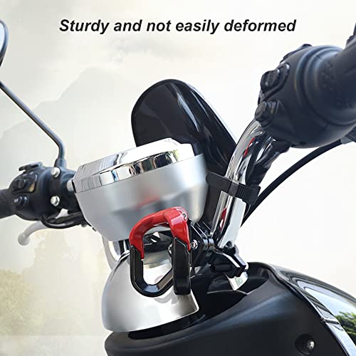 Universal Motorcycle Hook, Motorcycle Helmet Luggage Bag Holder Double Hanger Hook Holder for Moped Scooters Bicycles (Black-red)