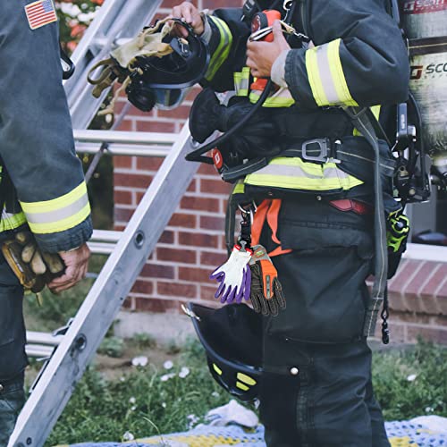 KUNN Firefighter Glove Strap Safety Glove Holder Clips for Work with Alligator Clip - color: Blk-2pcs