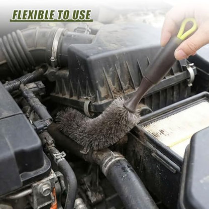 Car Engine Cleaning Brush, Soft Bristle Long Handle Car Parts Cleaning Brushes, Flexible Bendable Automotive Engine Bay Detailing Brush for SUV, ATV, Motorcycle(1PC) - size: 1PC