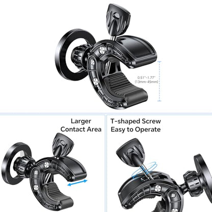 Coolpow Gym Magnetic Phone Holder Mount for MagSafe【Strong Magnets】 Stroller Phone Holder Adjustable Stand Clamp, with Gym Equipment, Stroller, Shopping Cart, Treadmill for iPhone 17 Pro Max 16 15 14