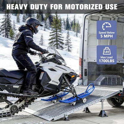KEDSUM 1700LBS Heavy Duty Snowmobile Dolly with 5" Casters, Versatile Terrain Snowmobile Ski Dolly Set for Motorized Use, Speed Below 5MPH, Straps with Buckle Firmly Attaching on Skis - size: Large Wheels