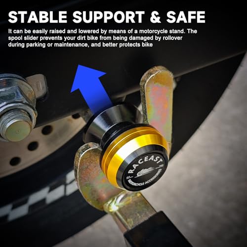 M6 Swing Arm Spool Sliders Universal CNC 6MM Rear Swingarm Sliders Stand Compatible With R7 YZF R1 R3 R6 R6S YZF600R FZ1 FZ6 FZ6R FZ8 FJ09 FZ09 FZ10 MT09 MT10 (Gold - M6) - color: Gold - M6