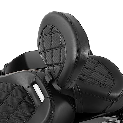 TCT-MOTORPARTS Driver Rider Backrest Pad Fits for Harley Touring 2009-2023 Road King Street Road Electra Glide Ultra Black Stitching - color: Driver Backrest Black