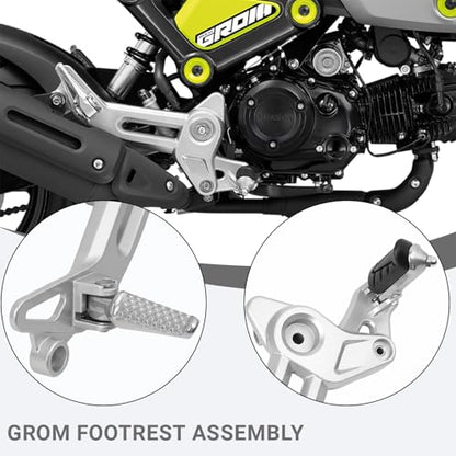 Motorcycle Footpegs Pedal Footrest Assembly in Aluminum Alloy Compatible with Honda Grom MSX 125 SF 2021-2024