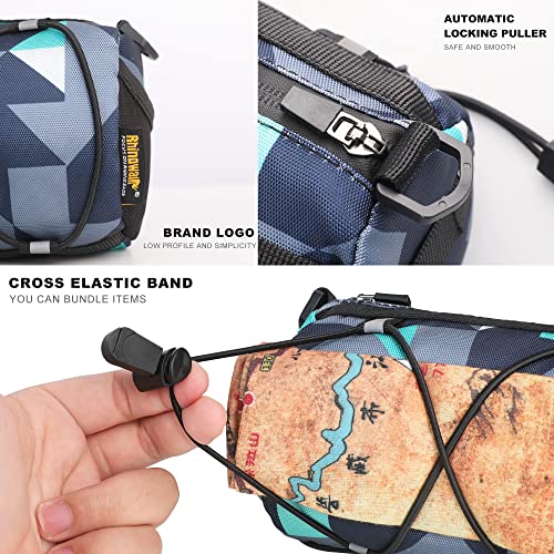 Rhinowalk Bike Handlebar Bag, Bicycle Front Bag Shoulder Bag Storage Bag with Shoulder Strap for Road Mountain Bike Cycling Travel - color: Camouflage Blue
