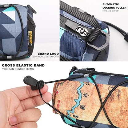Rhinowalk Bike Handlebar Bag, Bicycle Front Bag Shoulder Bag Storage Bag with Shoulder Strap for Road Mountain Bike Cycling Travel - color: Camouflage Blue
