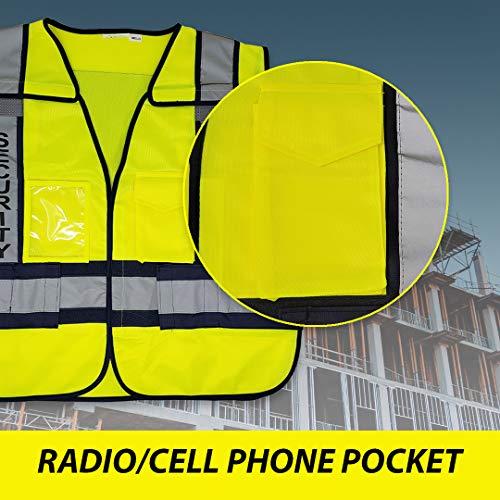 VIEWBRITE Reflective Class 2 Fire Vest Lime Green - 5 Point Breakaway High Visibility Yellow Fire Fighter Vest - color: Clear,yellow,lime, size: 3X-Large-5X-Large