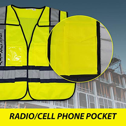 VIEWBRITE Reflective Class 2 Fire Vest Lime Green - 5 Point Breakaway High Visibility Yellow Fire Fighter Vest - color: Clear,yellow,lime, size: 3X-Large-5X-Large