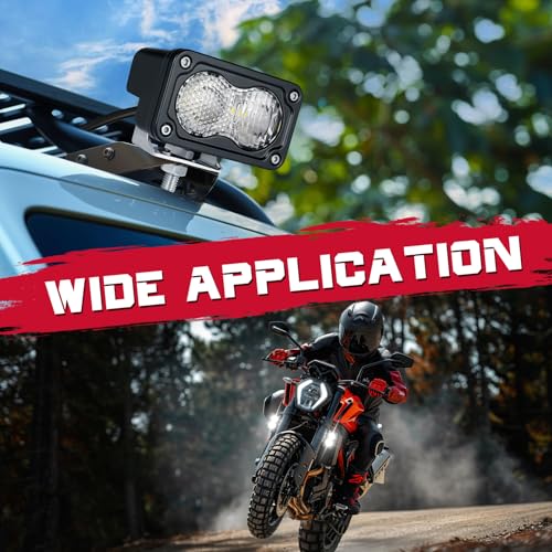 OFFROADTOWN 3 Inch LED Pods Lights 40W Driving Light Bar Off Road Lights LED Cubes Fog Light Bumper Grille Backup Reverse Lights for Truck Pickup ATV UTV SUV Motorcycle - color: 3inch_White Diffusion Straight Line