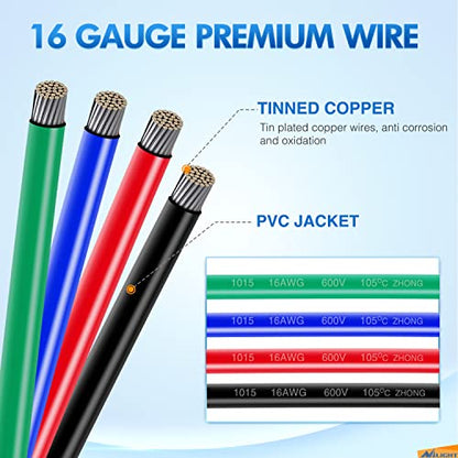 Nilight 4Pin Way Electrical Wire Connector 10 Pack 16AWG Male Female Plug Socket Quick Disconnect Waterproof Play 1.5mm Series Terminal for Car Truck Motorcycle Marine Boat - size: 4Pin Wire Harness 10Sets