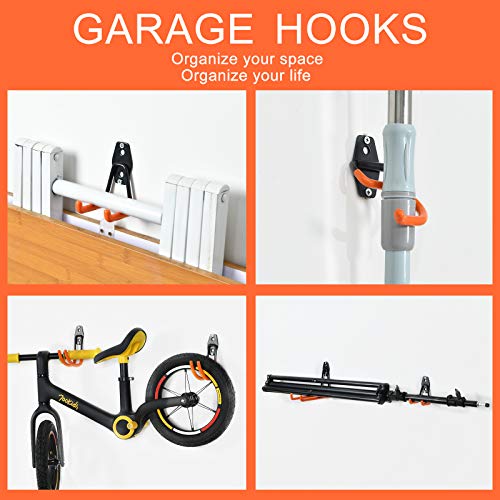 Aoben Heavy Duty Steel Garage Storage Hooks - Utility Tool Hangers and Combinable Wall Mount Hooks for Organizing Ladder, Hold Chairs, Heavy Tools (Medium U, 10 Pack) - size: 10 X Medium U hooks